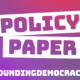 Schriftzug „Policy Paper #RefoundingDemocracy2025“